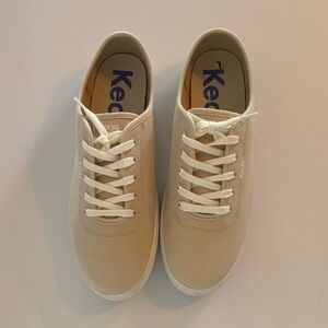 Keds Beige Canvas Sneakers with White Laces
